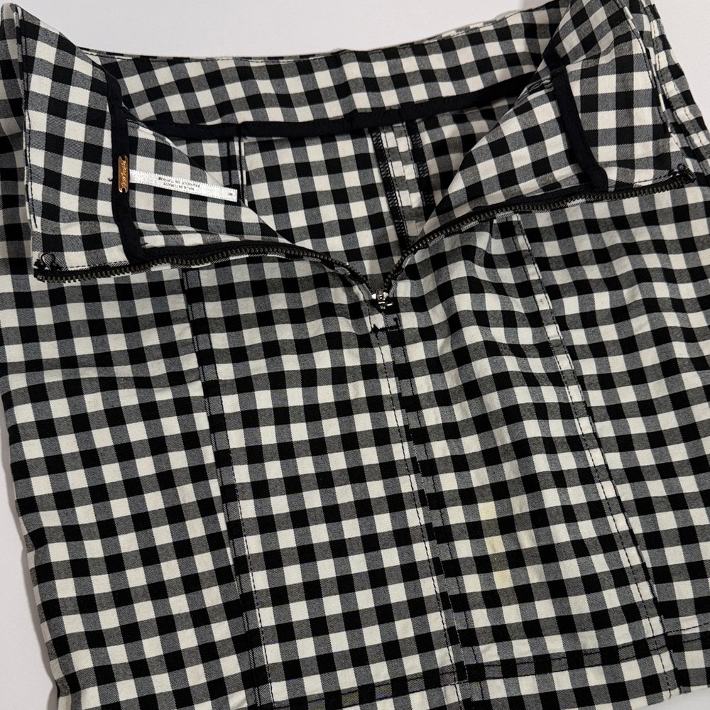 Free People Black and White Checkered Women's Skirt 8 - Picture 8 of 8